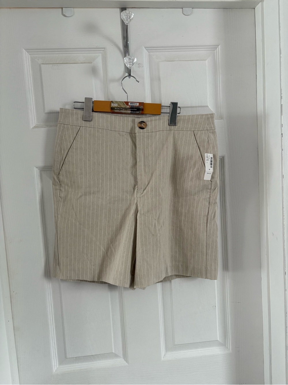 Reitmans Tan Pinstripe Bermuda Shorts